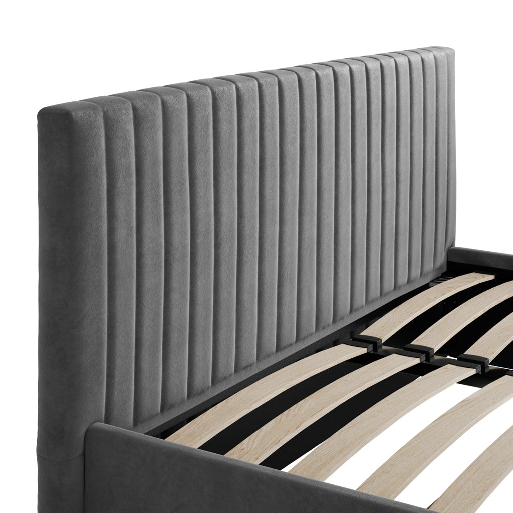 Silver Double Ottoman Bed