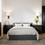 Silver Double Ottoman Bed