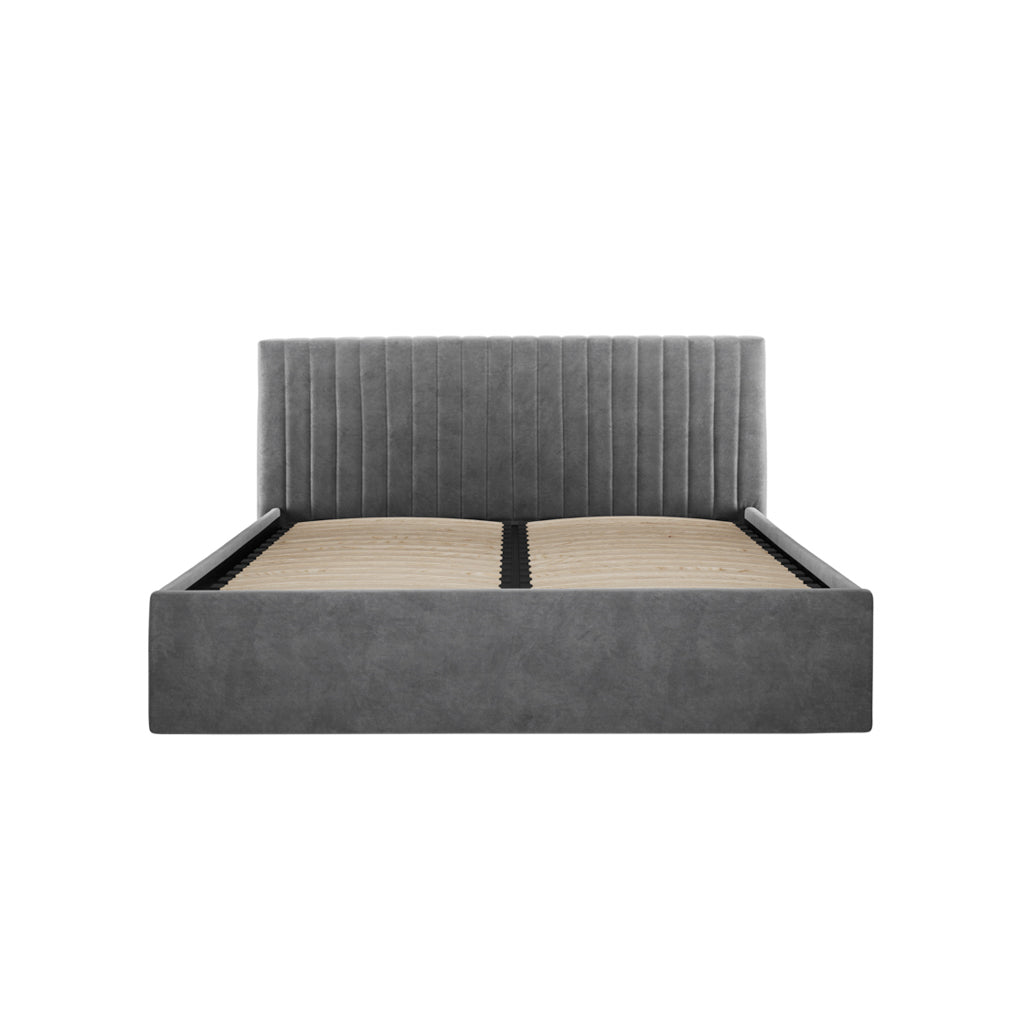 Silver Double Ottoman Bed