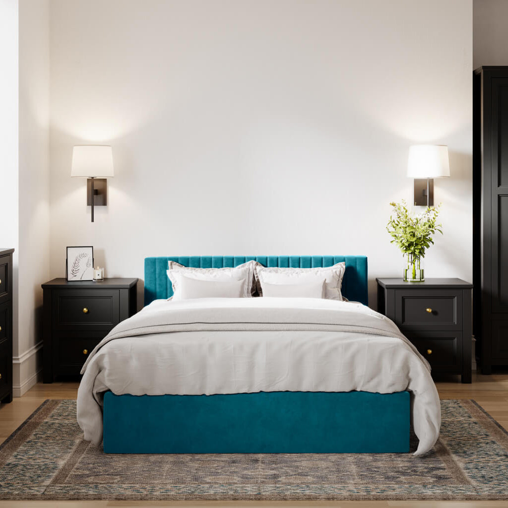 Teal Double Ottoman Bed