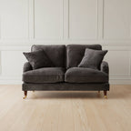Black Velvet Upholstered 2 Seater Sofa