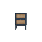 Blue Oak & Rattan Accent Bedroom Furniture Set