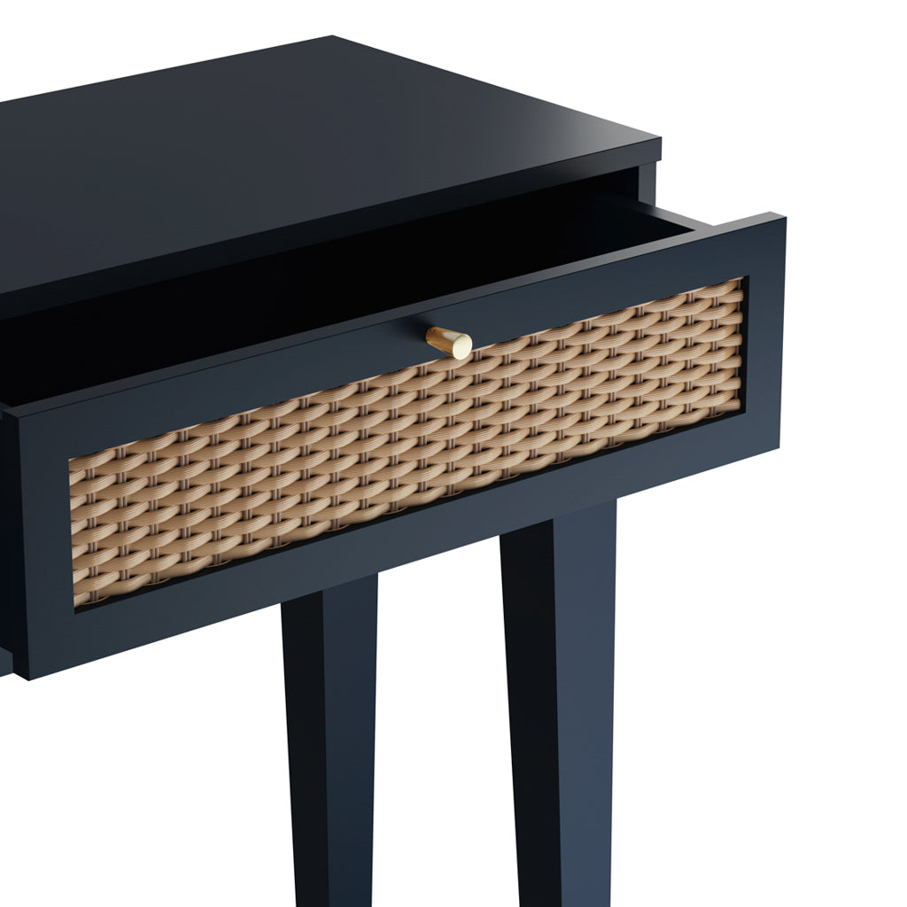 Blue & Rattan Dressing Table