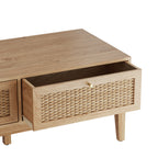 Oak & Rattan Coffee Table