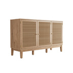 Oak & Rattan Front Large Sideboard