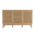 Oak & Rattan Front Large Sideboard