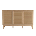 Oak & Rattan Front Large Sideboard
