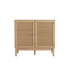 Oak & Rattan Small Sideboard