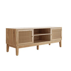 Oak and Rattan TV Unit