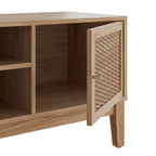 Oak and Rattan TV Unit
