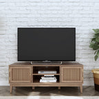 Oak and Rattan TV Unit
