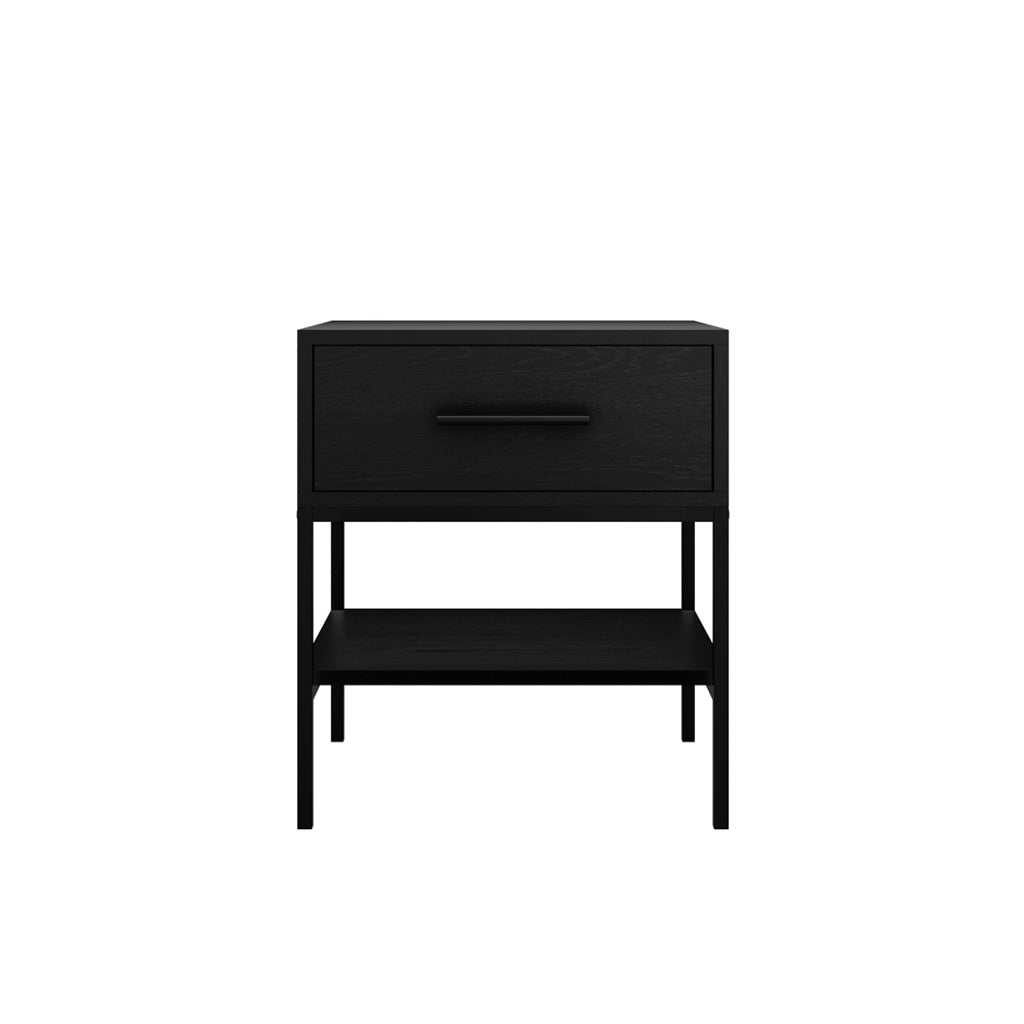 Bedside Cabinet In Matte Black