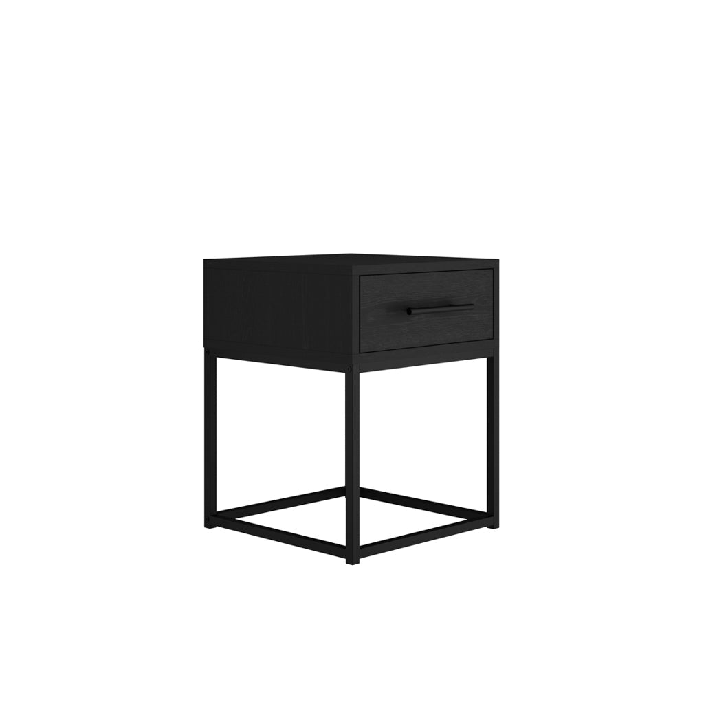 Black Modern Sleek Bedside Cabinet