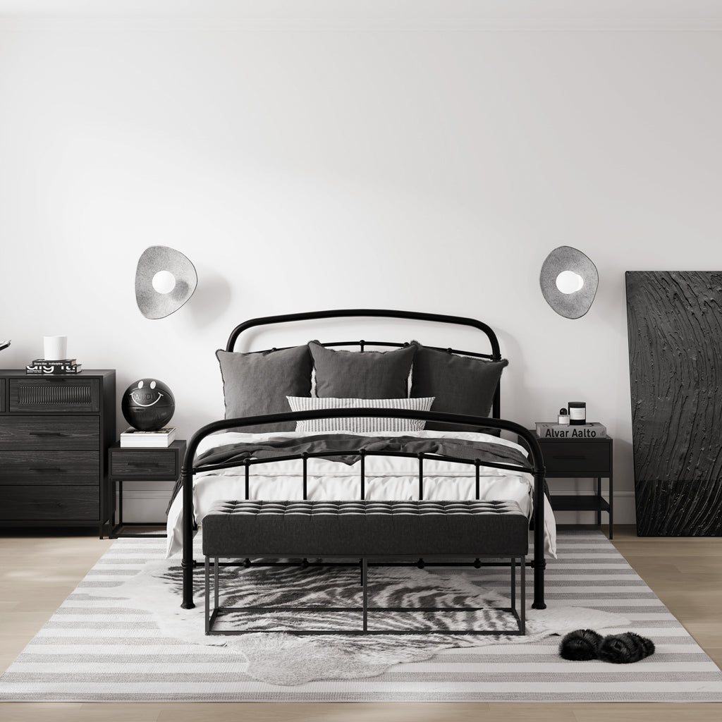 Black Modern Sleek Bedside Cabinet