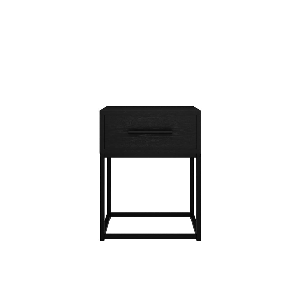 Black Modern Sleek Bedside Cabinet