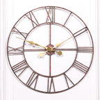 Rustic Metal 76cm Wall Clock with Gold Hands