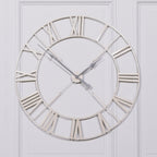 Vintage Cream Distressed 110cm Twist Frame Wall Clock