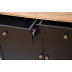 Industrial Sideboard 2 Doors & 2 Drawers Black Frame-Oiled Wood