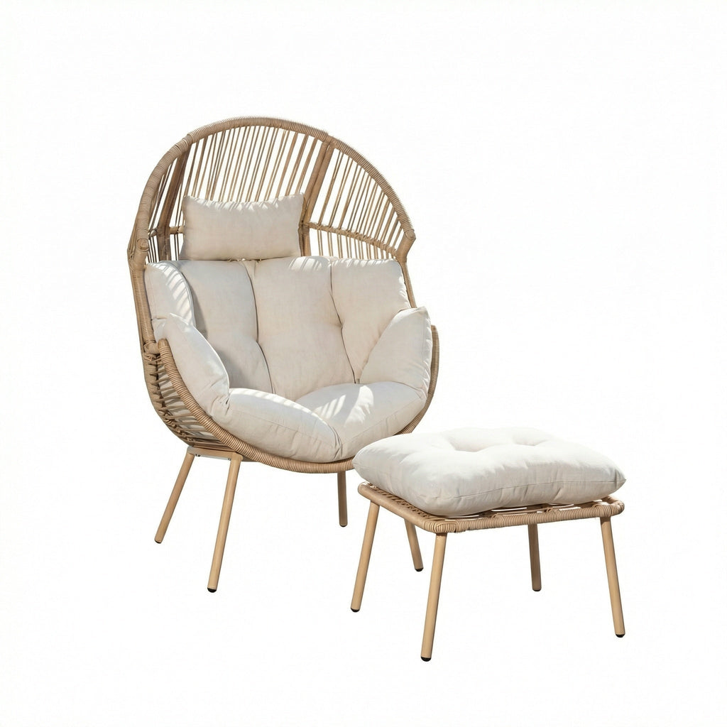 CREAM_CUSHION STANDING GARDEN EGG CHAIR