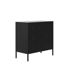 Black Metal Industrial Style Chest Of Drawers