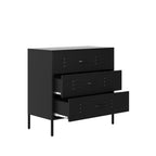 Black Metal Industrial Style Chest Of Drawers