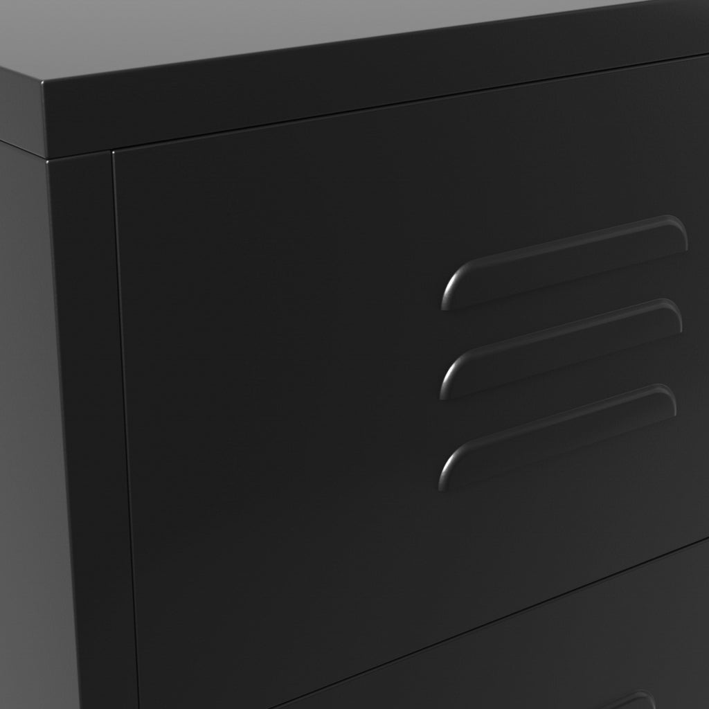 Black Metal Industrial Style Chest Of Drawers