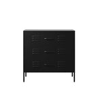 Black Metal Industrial Style Chest Of Drawers