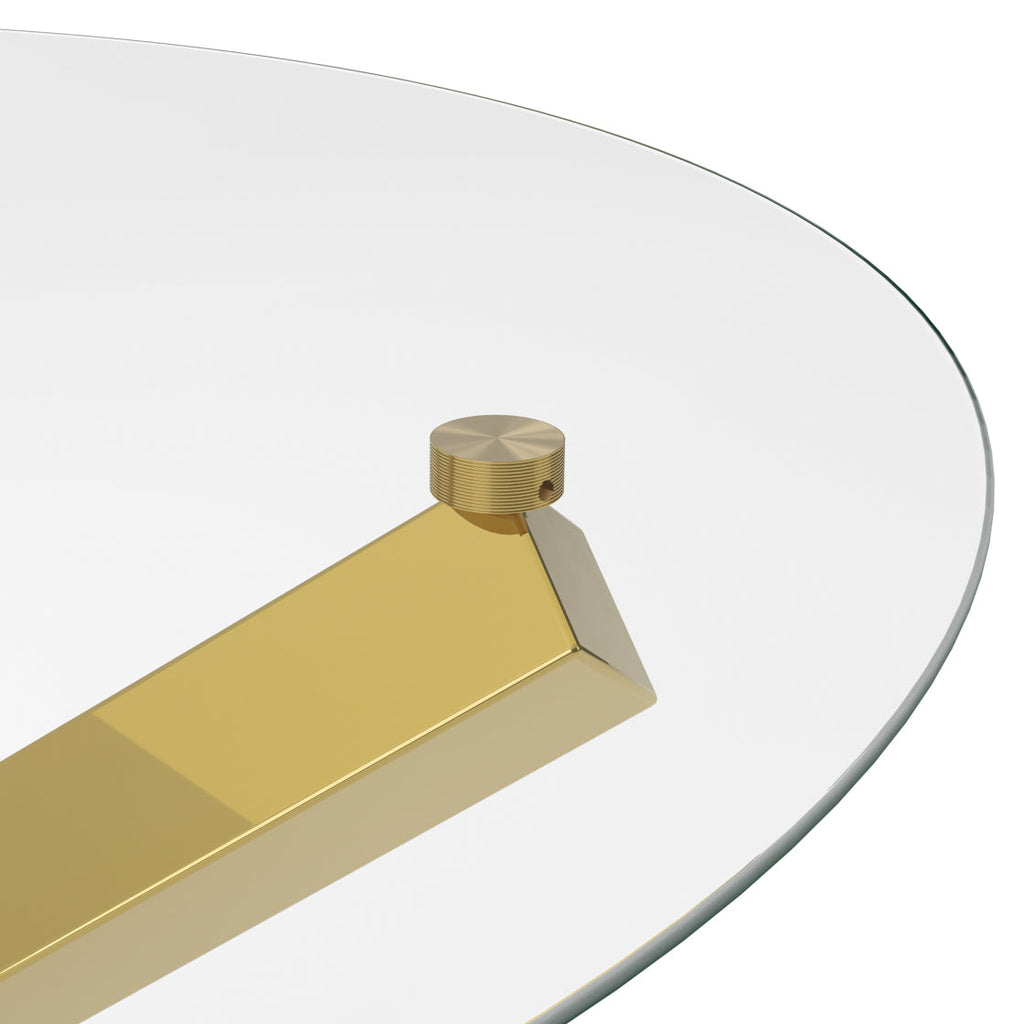 Gatsby Glass Top & Gold Legs Dining Table