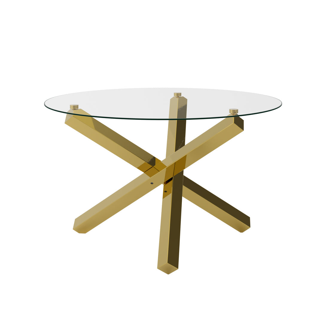 Gatsby Glass Top & Gold Legs Dining Table