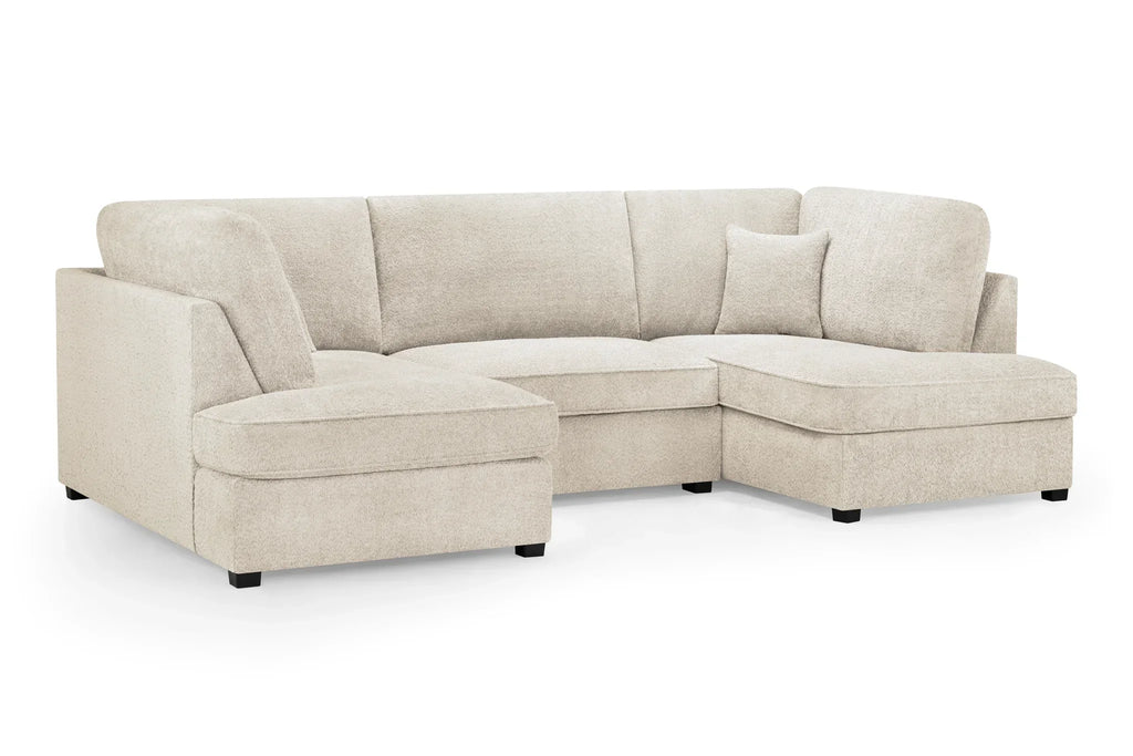 Carnaby Cinema U-Shape Sofa In Boucle Beige