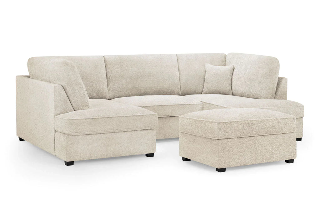 Carnaby Cinema U-Shape Sofa In Boucle Beige