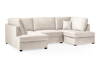Carnaby Cinema U-Shape Sofa In Plush Velvet Beige