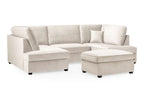 Carnaby Cinema U-Shape Sofa In Plush Velvet Beige