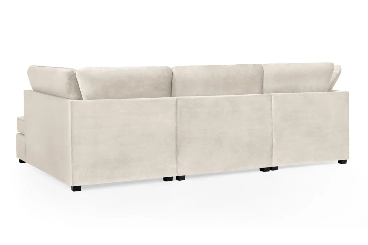 Carnaby Cinema U-Shape Sofa In Plush Velvet Beige