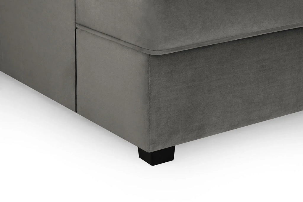 Carnaby Cinema U-Shape Sofa In Plush Velvet Grey
