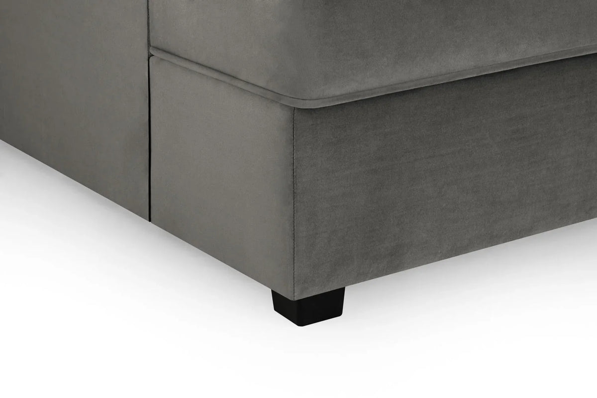 Carnaby Cinema U-Shape Sofa In Plush Velvet Grey