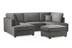 Carnaby Cinema U-Shape Sofa In Plush Velvet Grey