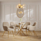 Glass Top & Gold Legs Dining Table