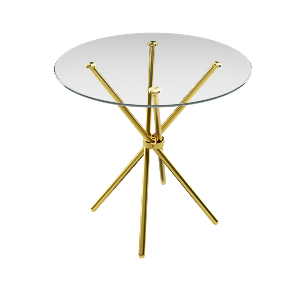Glass Top & Gold Legs Dining Table
