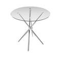 Glass Top & Chrome Silver Legs Dining Table