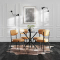 Casa Glass and Black Dining Table 4 Smith Caramel Chairs