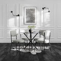 Casa Glass and Black Dining Table with 4 Smith Graphite Chairs