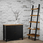 Industrial Style Wood And Black Ladder Bookcase