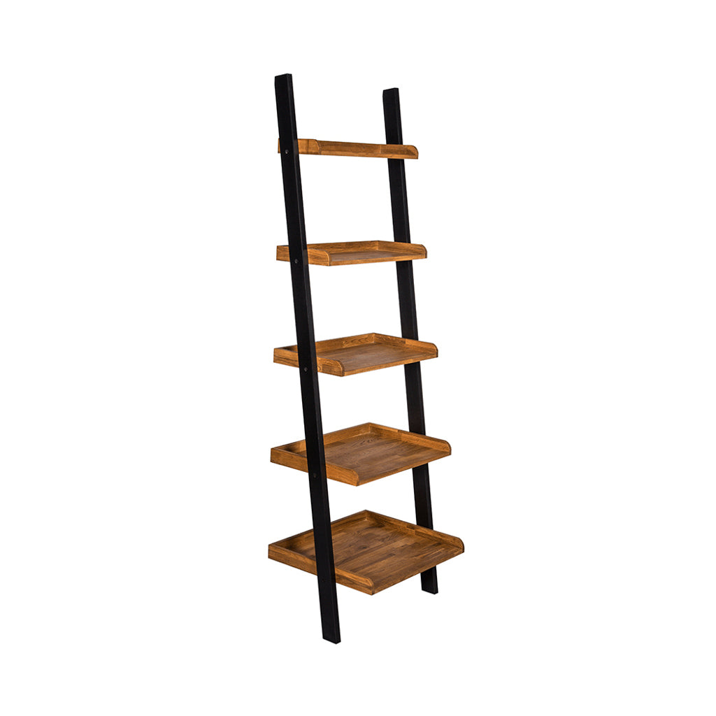 Industrial Style Wood And Black Ladder Bookcase