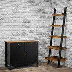 Industrial Sideboard 2 Doors & 2 Drawers Black Frame-Oiled Wood