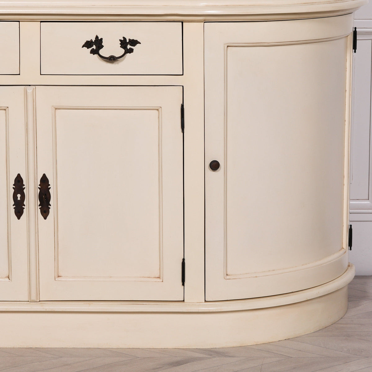 Large Vintage Cream Dresser Display Cabinet