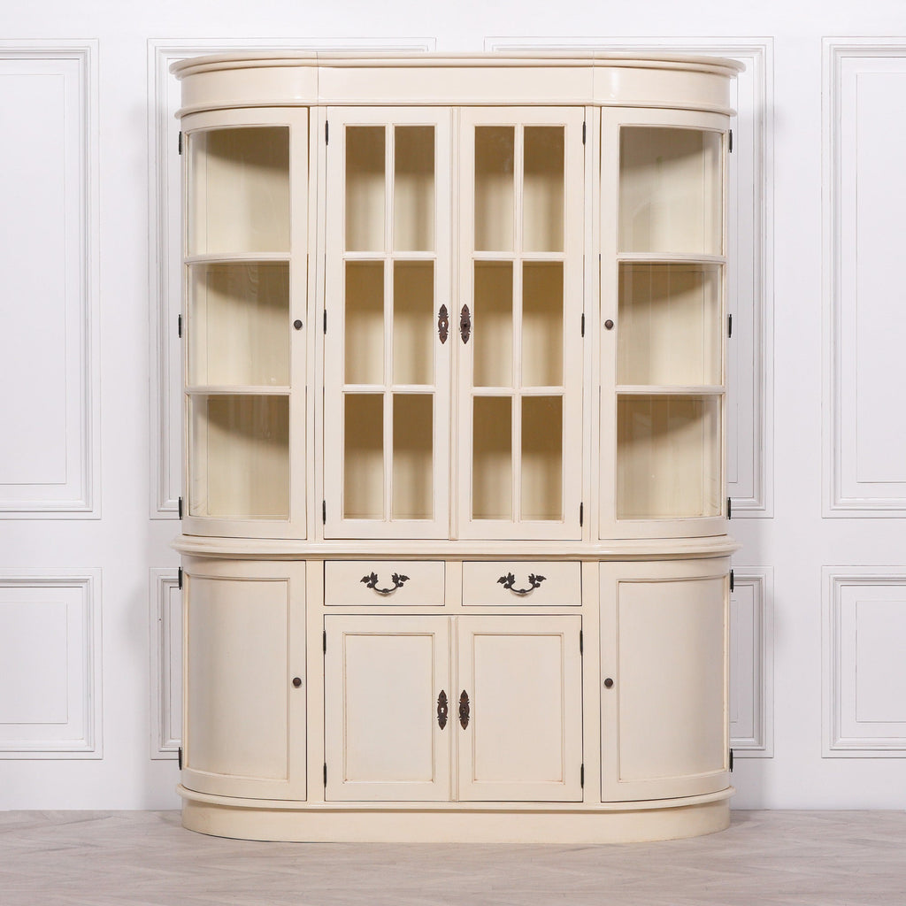 Large Vintage Cream Dresser Display Cabinet