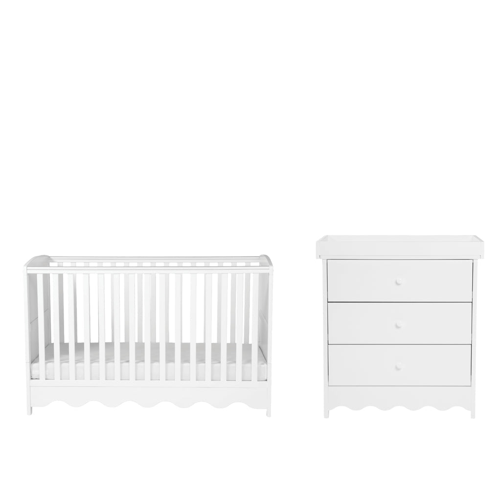 Dancer 2 Piece Nursery Room Furniture Set White