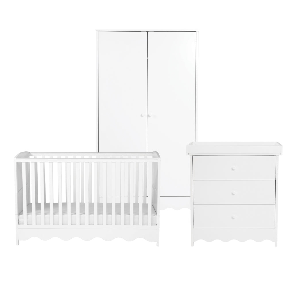 Dancer 3 Piece Nursery Room Furniture Set White
