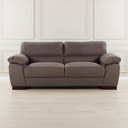 Dark brown woven fabric 3 seater sofa
